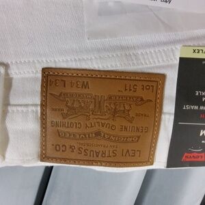 Levi 511 Stretch Slim Fit W34 L 34 White Denim Jeans